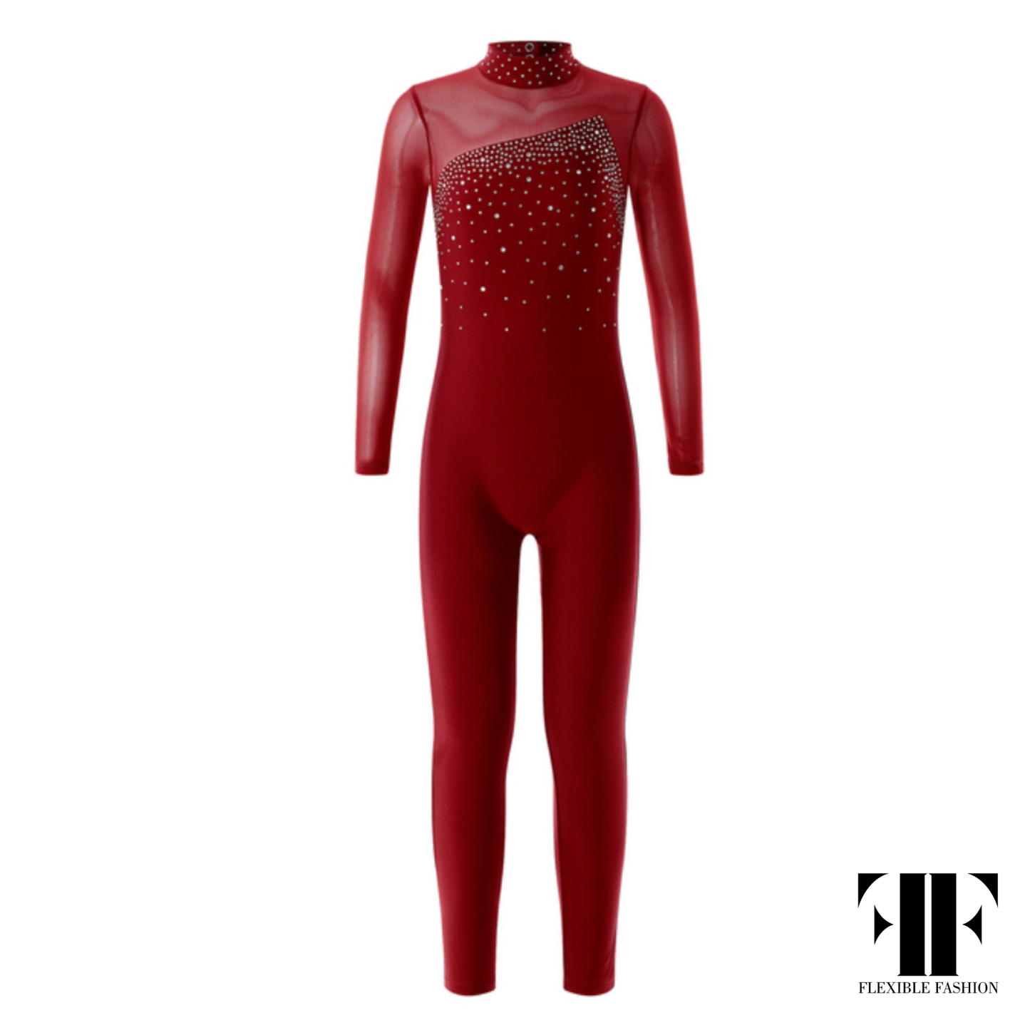 High neck jewel unitard