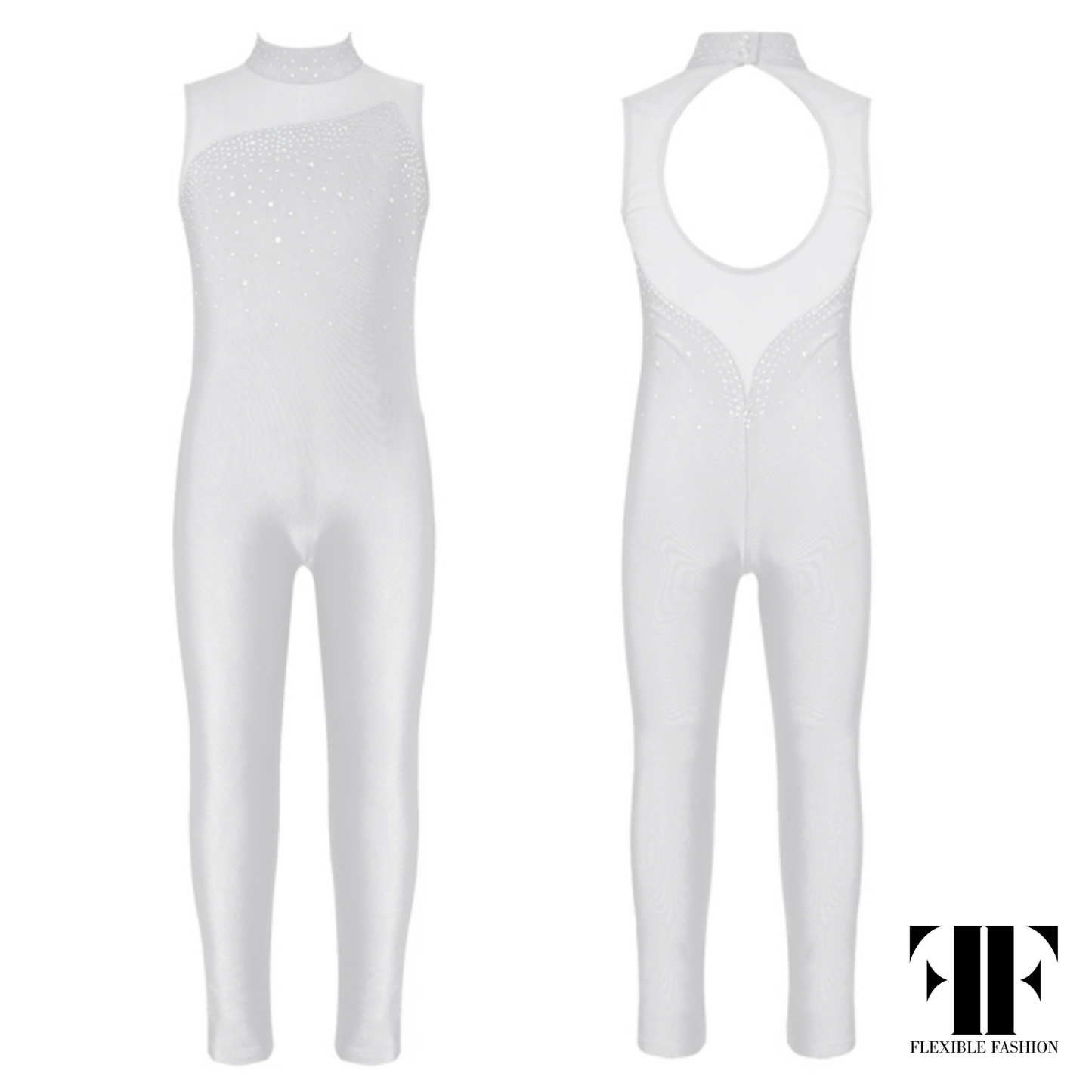 High neck jewel unitard