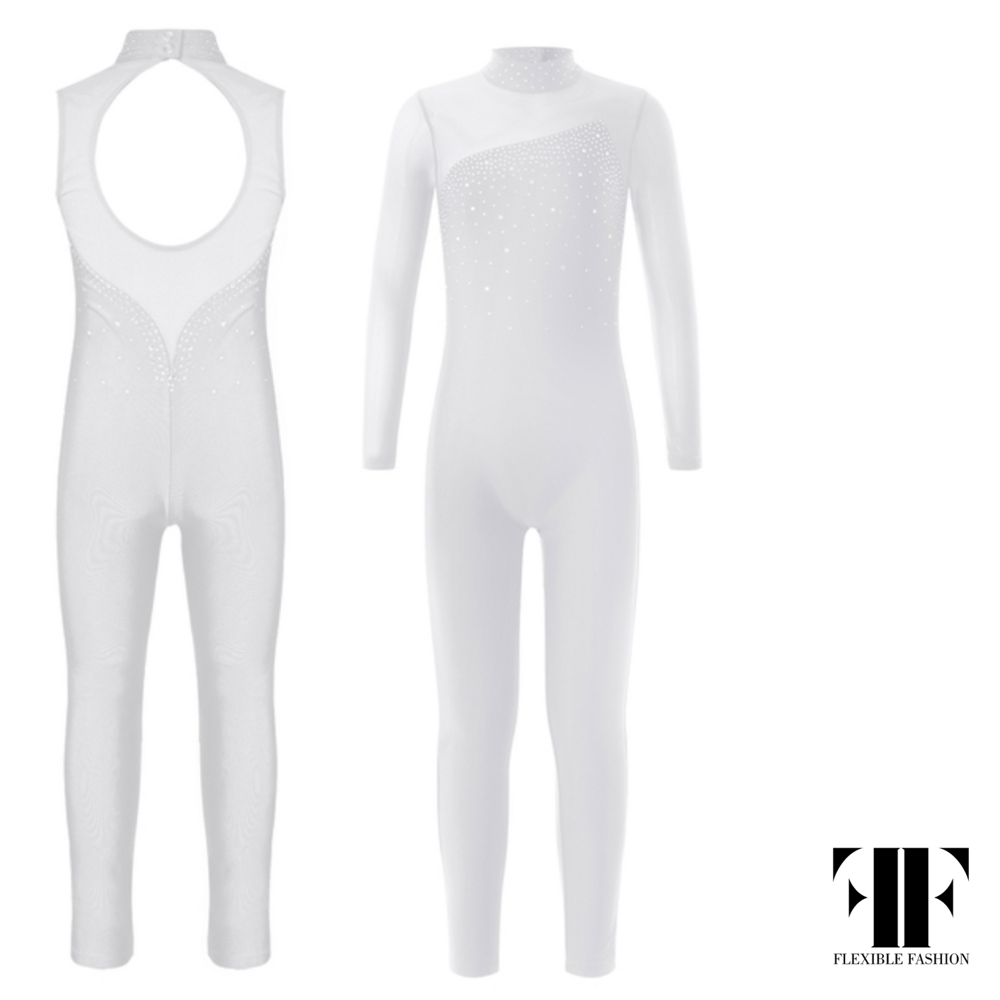 High neck jewel unitard