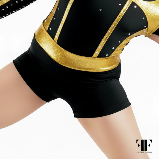 Glitz colour band tights girls gymnastics leotard by Flexible Fashion