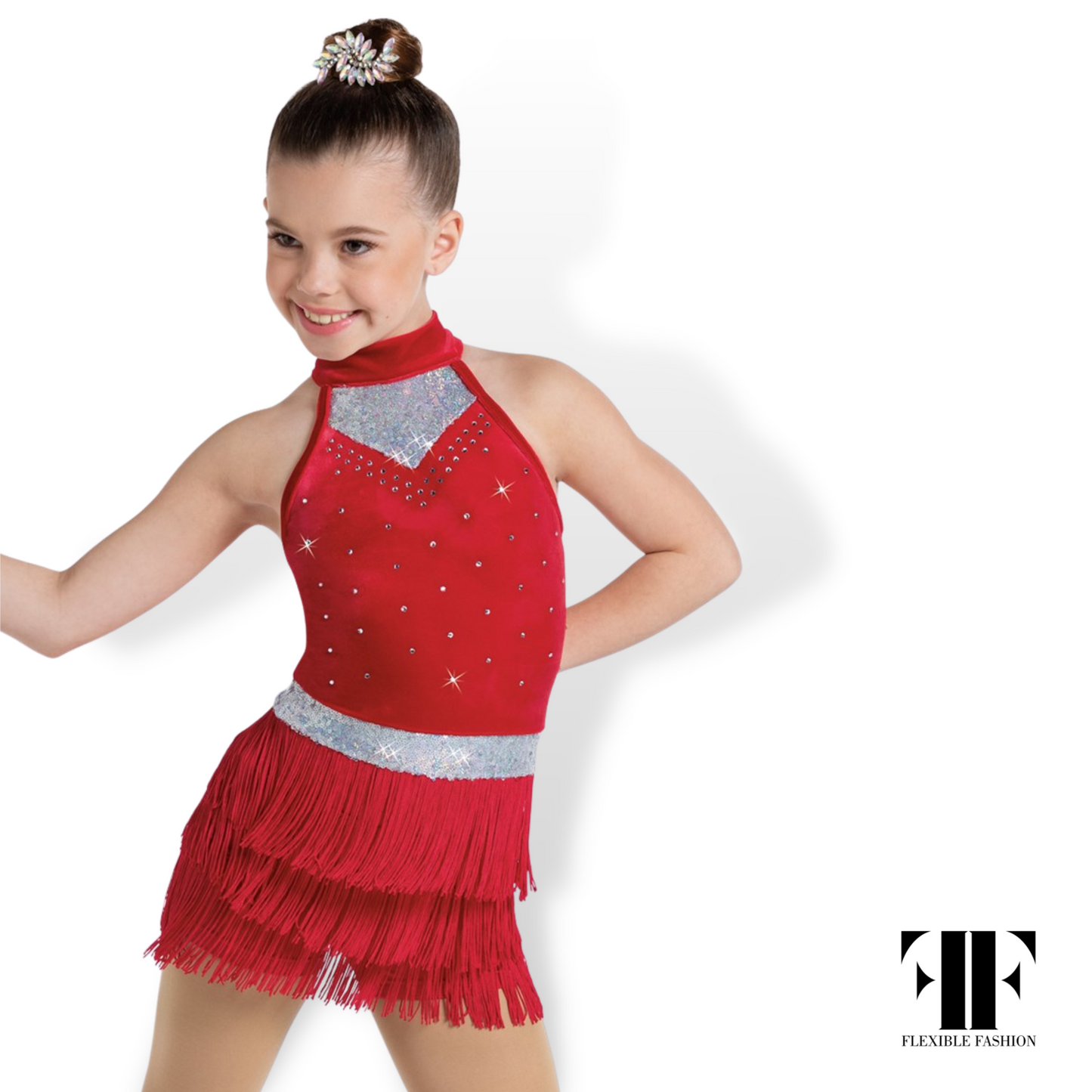 Glam fringe unitard