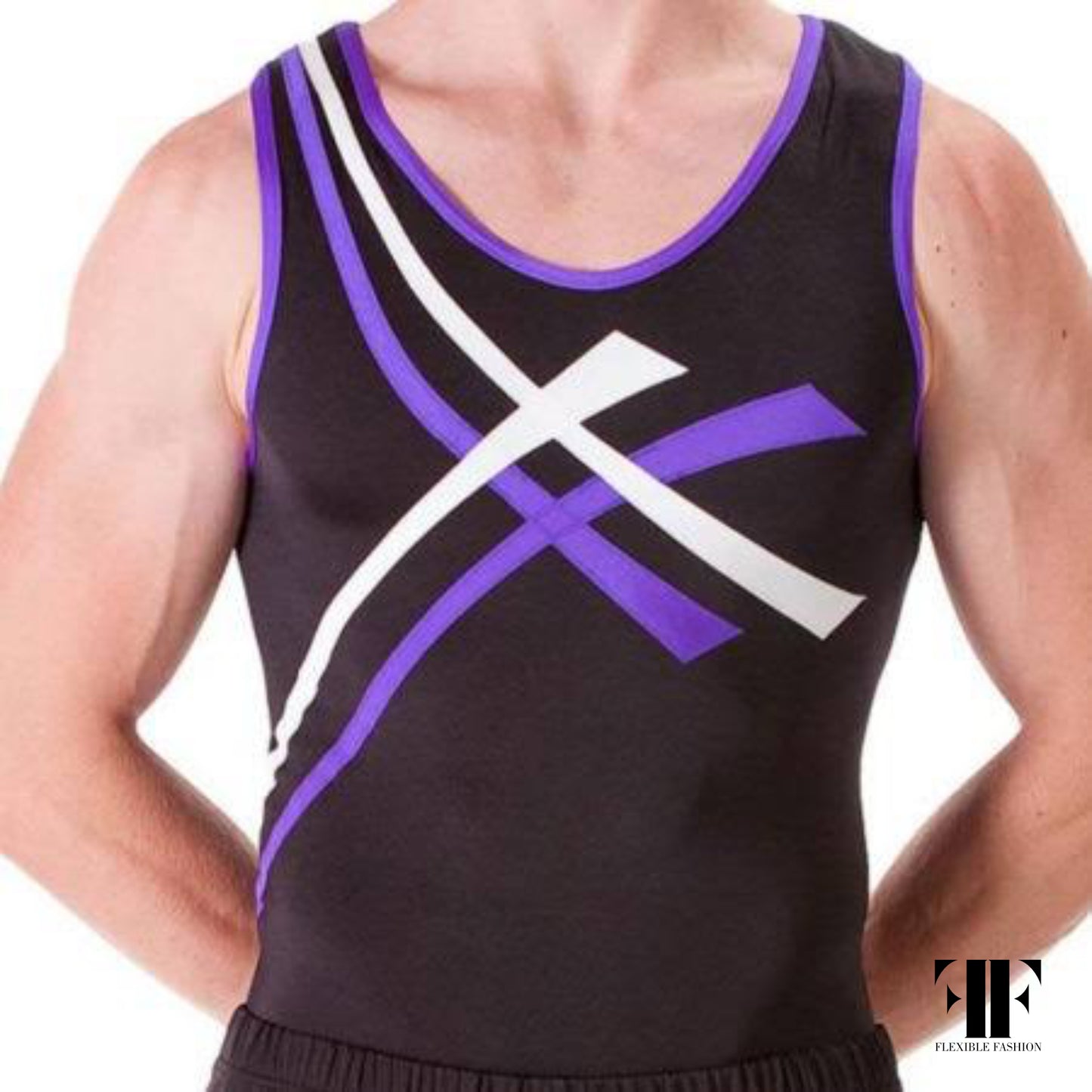 Purple stripe leotard