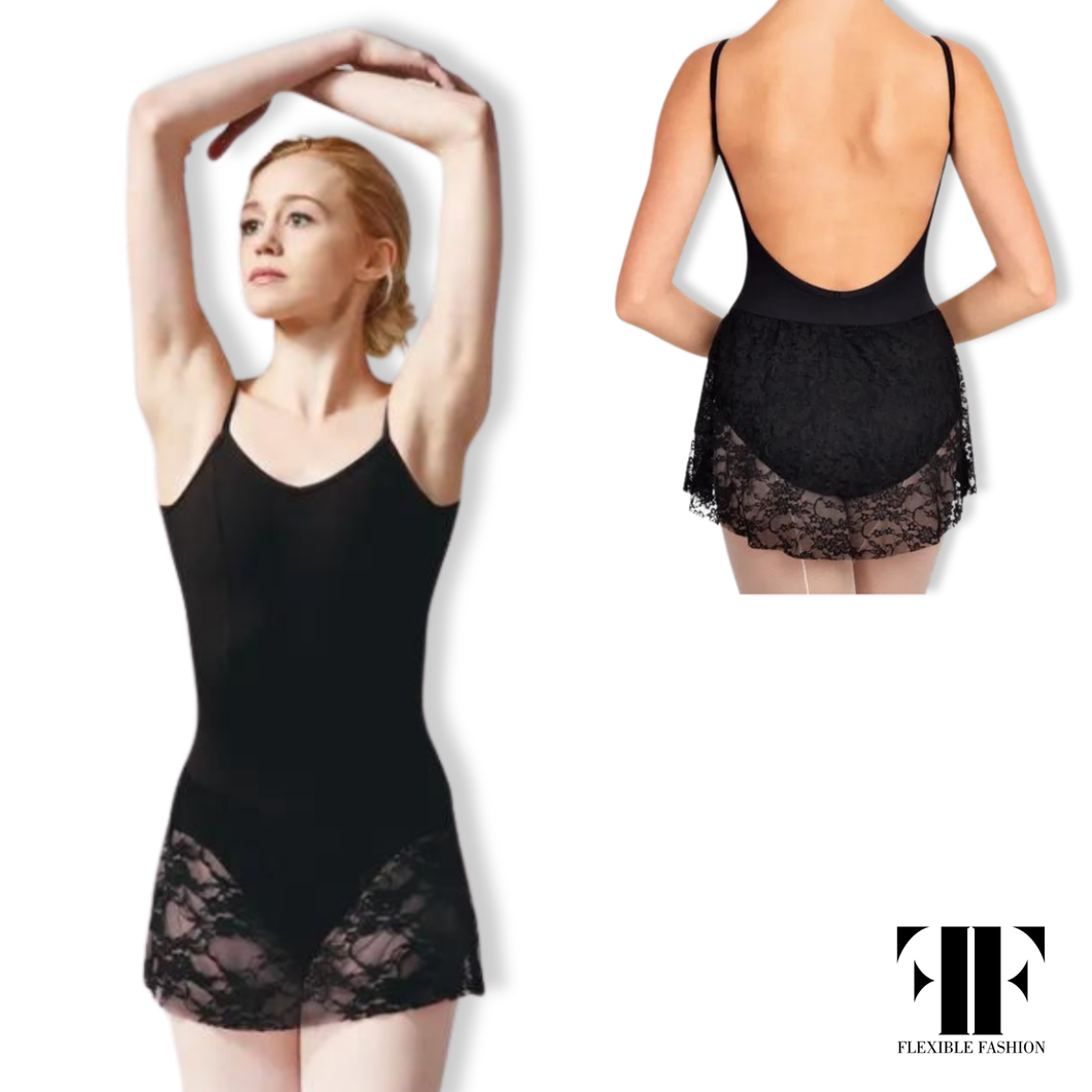 Lace skirt leotard