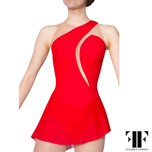 Rhythmic off-shoulder leotard