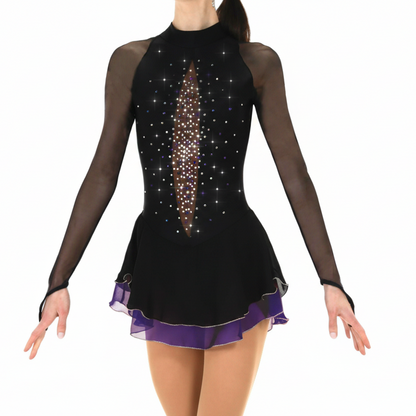 Maleficent leotard with diamonds girls gymnastics leotard by Flexible Fashion