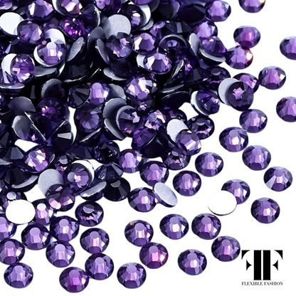 Rhinestones - Purple girls gymnastics leotard by Flexible Fashion