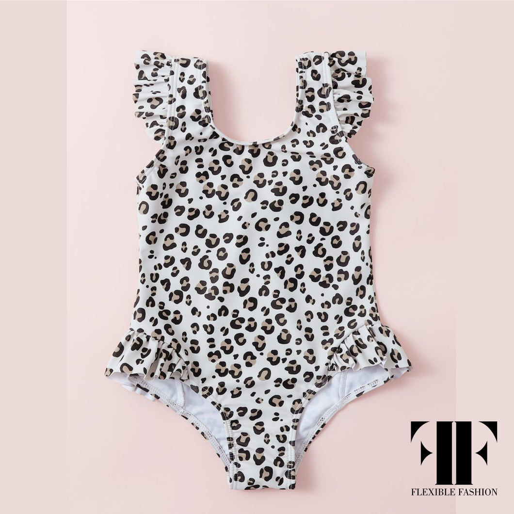 Leopard frill swimwear 3-4yr